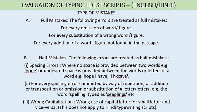 Nature of Mistakes in Typing Test