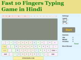 Fast 10 fingers typing game in Hindi